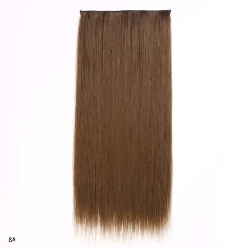 Long Straight Hair Clip In Hair Extension 5-Clips One Piece Natural Looking Synthetic Hairpiece for Women Ladies Daily Use