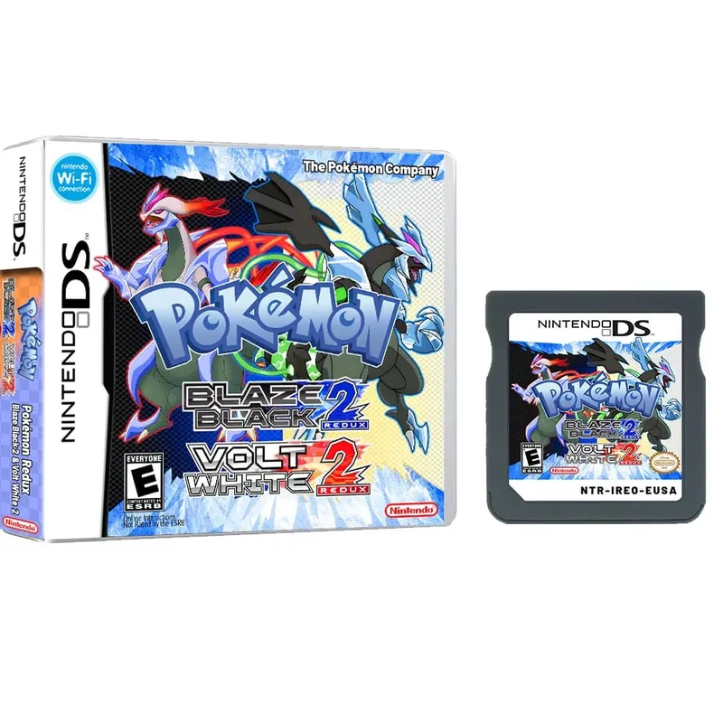 Anime Pokemon Series NDS Game Cartridge Video Game Console Moemon Silver Yellow KAIZO MoonBlack2 Hobby Collection Gifts Toys