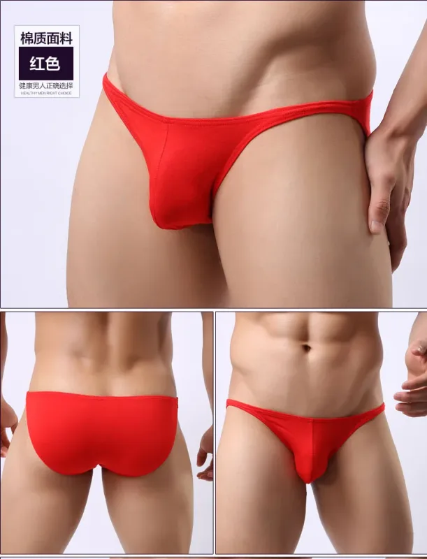 Pure Cotton Low-Waist Sexy Breathable Men's Briefs