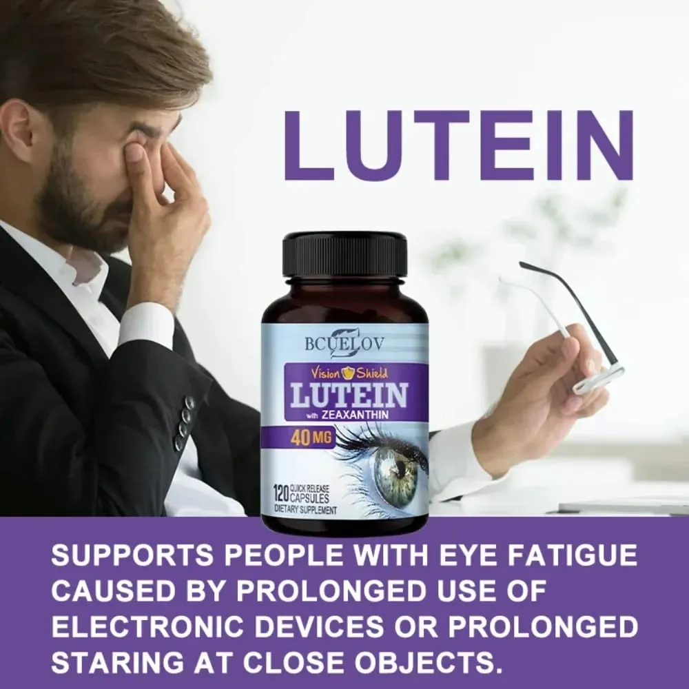 Lutein and Zeaxanthin Capsules 40mg Per Serving | Essential Eye Vitamins & Vision Health Dietary Supplement — image 2