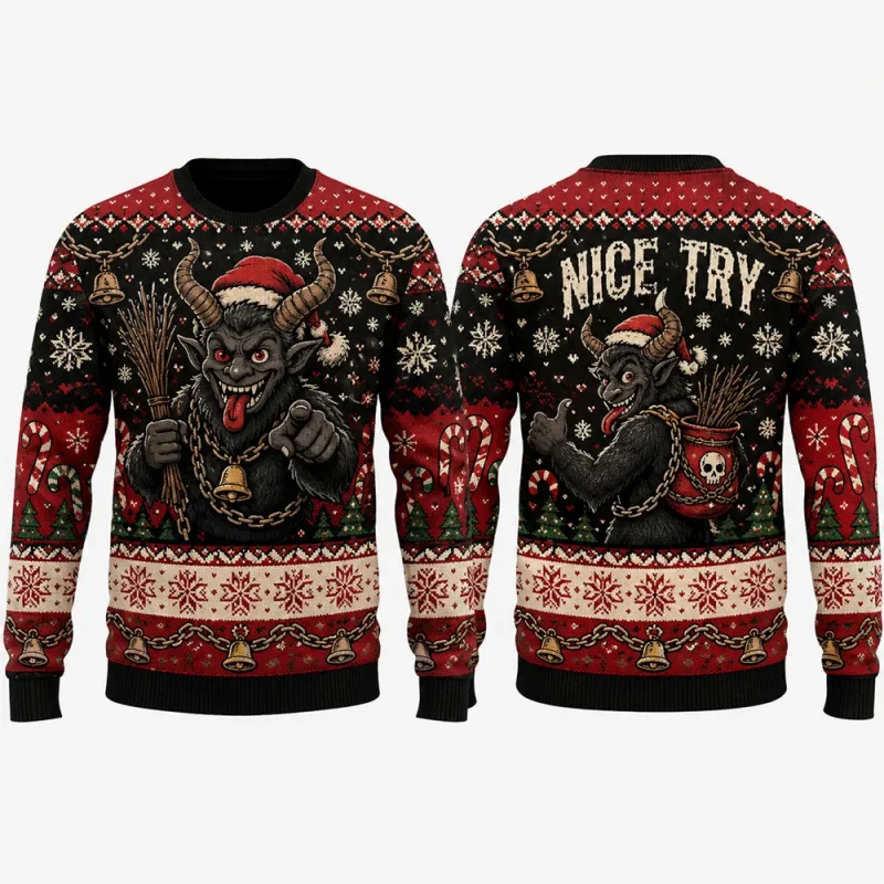 Gingerbread Man Ugly Christmas Sweatshirt 3D Graphic Crewneck Unisex Funny Candy Cane Xmas Party Holiday Pullover Gift Male Top — image 3