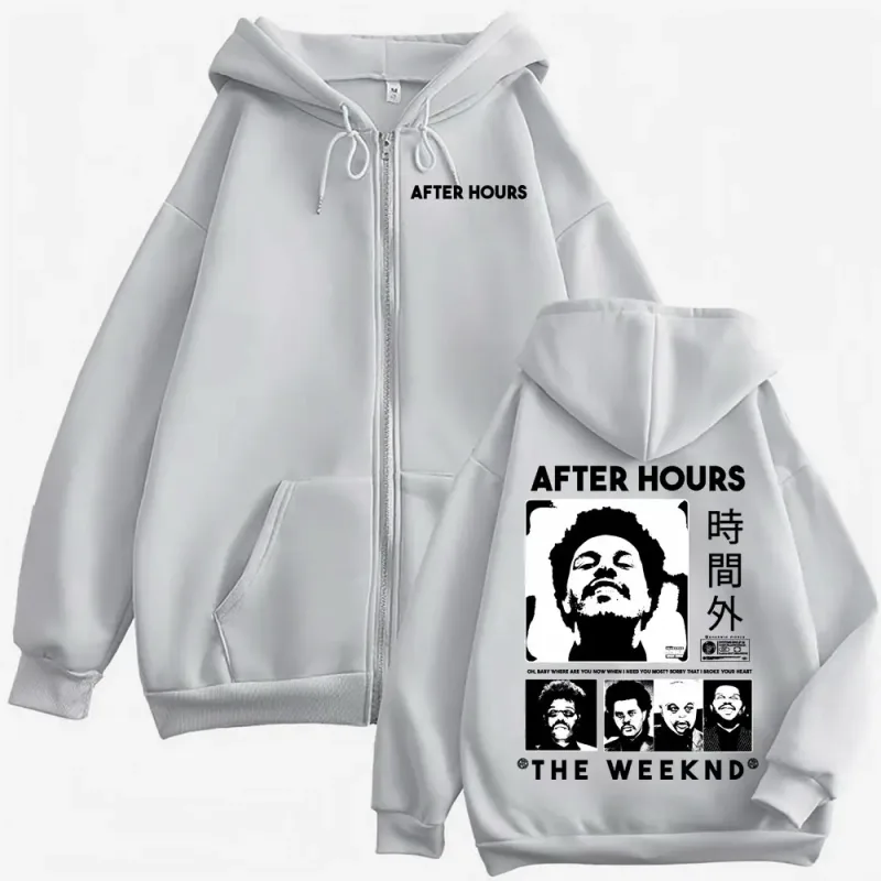 The Weeknd After Hours Til Dawn Zipper Hoodies Men Women Fashion Streetwear Jacket Sweatshirt Fleece Cozy Zip Up Pullovers Coats