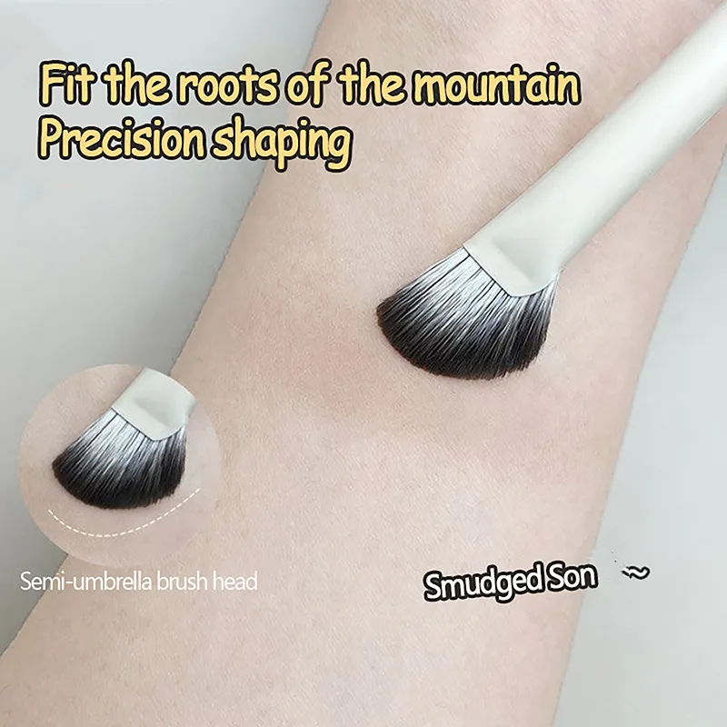 1Pc Half Fan-shaped Nose Shadow Brush Highlighter Blush Makeup Brushes Fit Nose Eye Contour Women Facial Beauty Tools.~