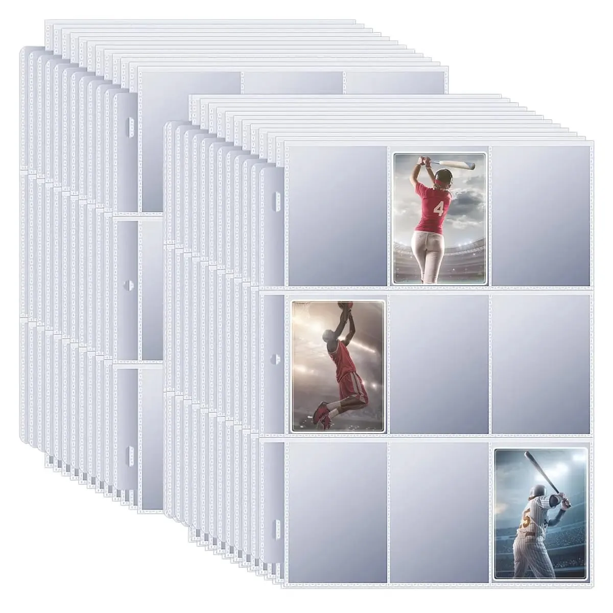 50-250 Pack 9 Pocket Page Protectors Card Sleeves Double Sided Holder Binder Pages Album Fit for YuGiOh MTG Game Sports Cards