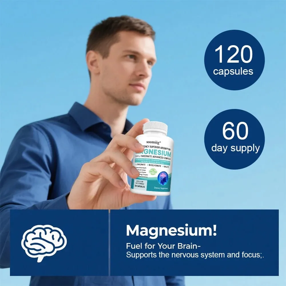 Magnesium L-Threonate+Glycinate+Malate - Improves Sleep Quality Supports Memory and Cognitive Function Promote Brain Health
