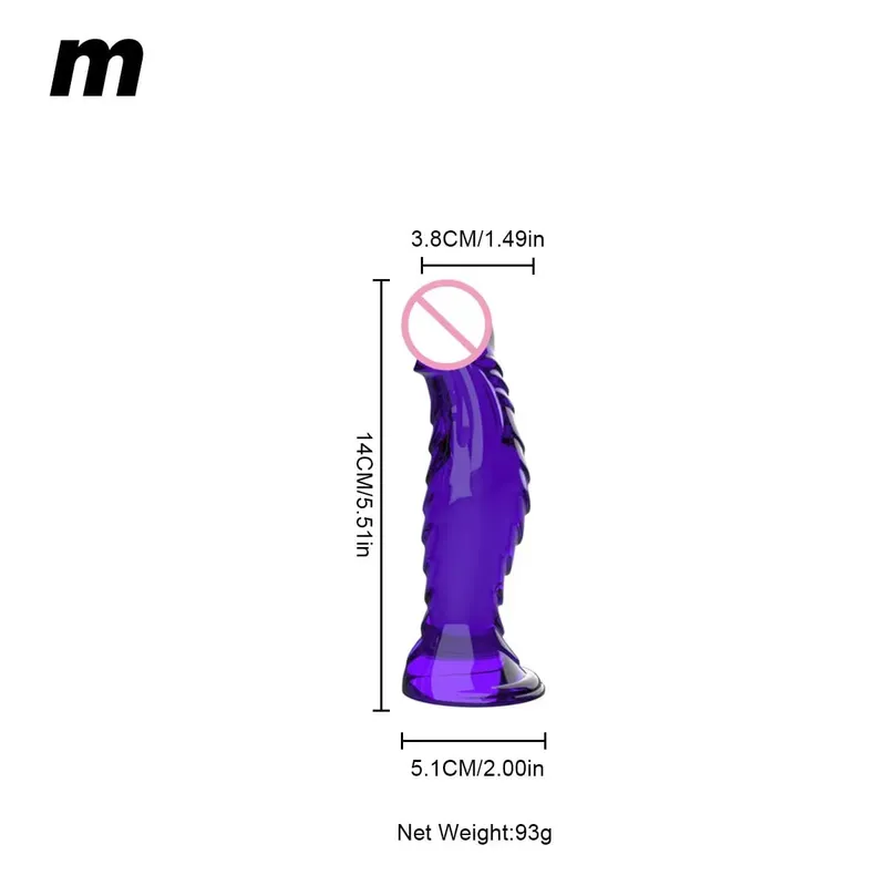 Crystal Clear Spiral Glass Dildo with Strong Suction Cup Base Transparent Realistic Anal Vaginal Sex Toy for Women Men Couples