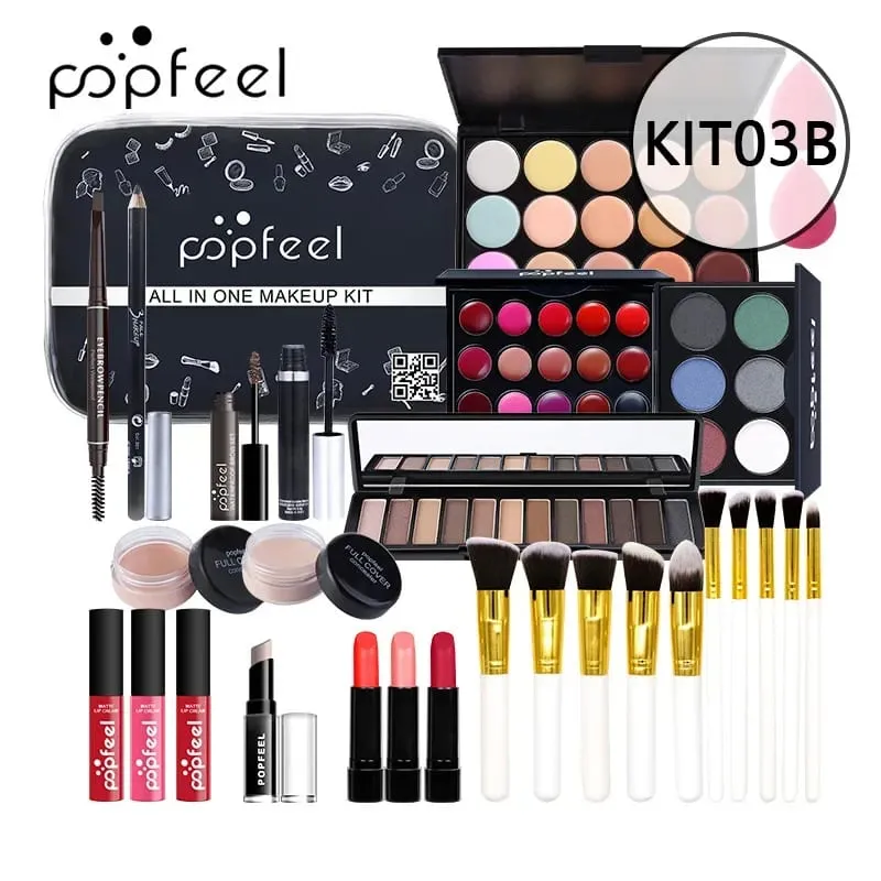Christmas Makeup Gaveæske Foundation Eyeshadow Powder Long Lasting Lip Ink 27 stykker Fødselsdagsgaver Makeup til kvinder komplet sæt