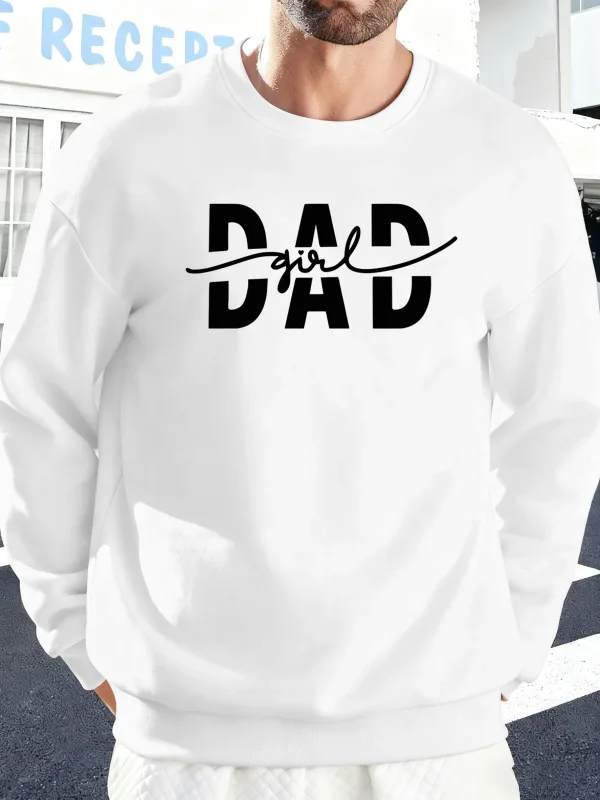 Dad Girl Letter Creativity Printing Pullover Men Autumn Warm Sweatshirts Oversized Fleece Hoodies Soft Casual Streetwear Male