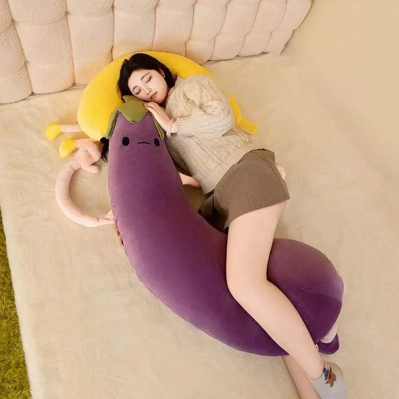 Soothing Pillow Banana Eggplant Suitable for Bedroom Home Decoration Soft Materialplush pillow ，stuff Suitable for Holiday Gifts