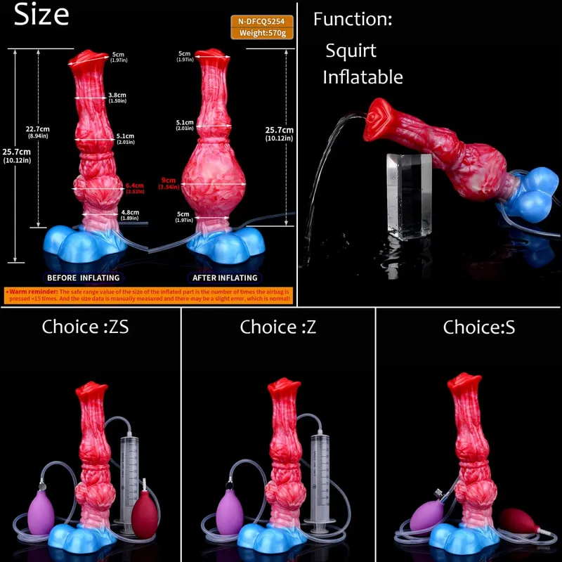 Gode ​​gonflable en Silicone avec nœud d'éjaculation, circonférence réglable, fantaisie, pénis de cheval, jouets sexuels pour adultes, dilatateur Anal