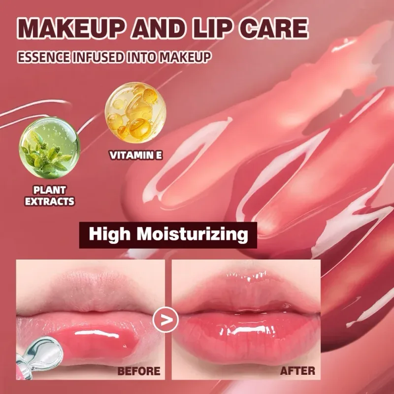4 barvy Mirror Pearl Jemný Třpytivý Hydratační Trubkový Lesk na rty Hydratační Křišťálový Lesk Lesk na rty Glaze Layering Lip Makeup