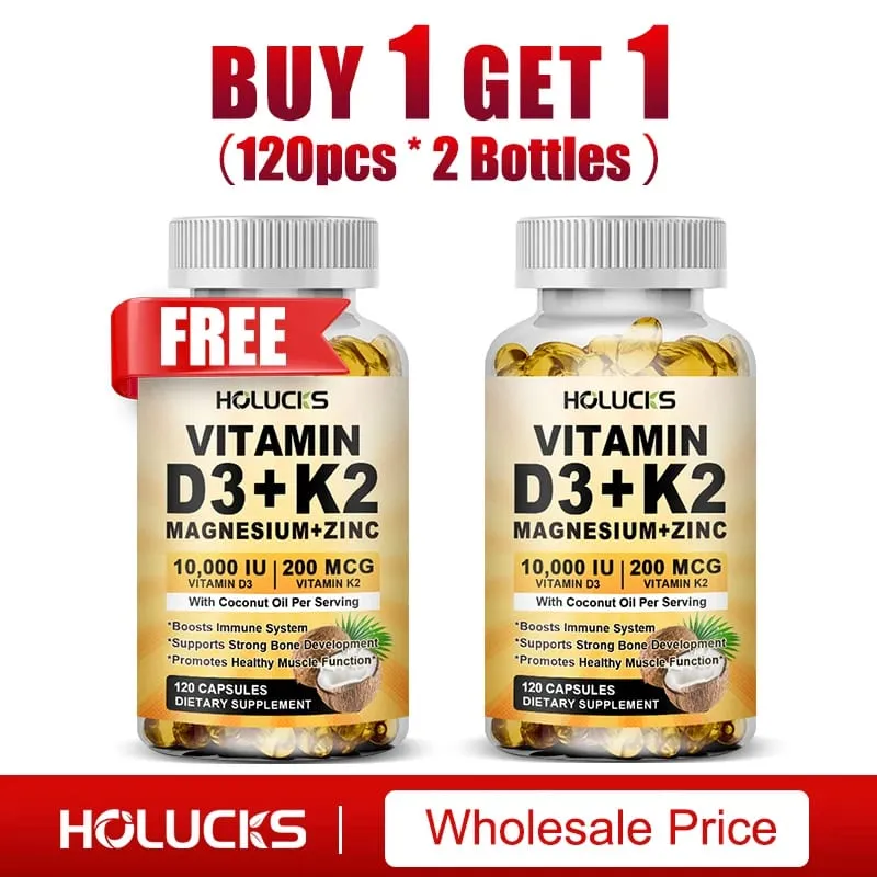 Vitamin D3 K2 Capsule with Coconut Oil Promotes Strong Bones for Teeth Heart Cardiovascular Health Magnesium+Zinc Supplement — image 4