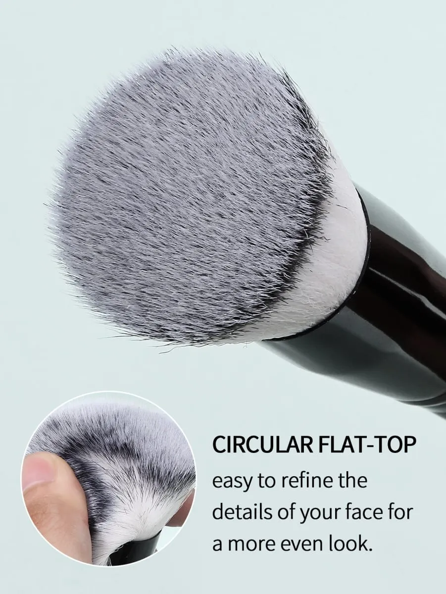 1Pc Stippling Foundation Makeup Brush Flat‑top Face Cosmetic Brush For Liquid Cream Foundation Blush Face Make‑up Beauty Tool