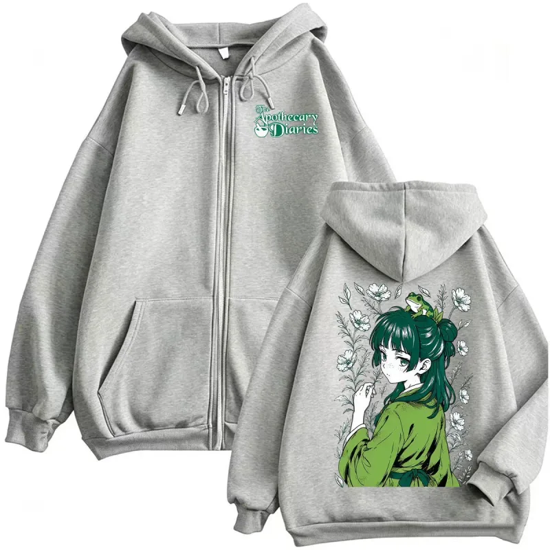 Anime The Apothecary Diaries Maomao Zipper Hoodies Men Women Vintage Fashion Kawaii Jacket Sweatshirts High Quality Zip Up Coats