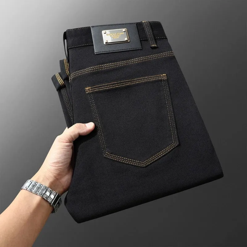2026 New Black Jeans Men Versatile Slim Fit Skinny Leg Casual Trendy High-End Fashion Pants