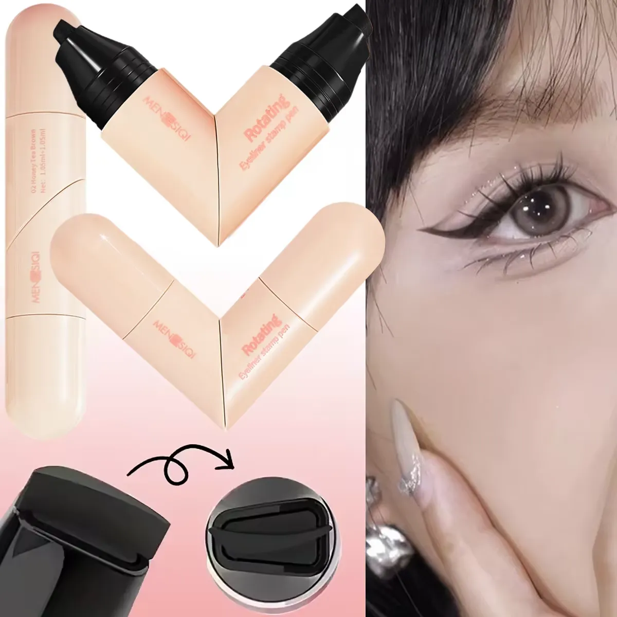 2 in 1 Rotating Eyeliner Stamp Smooth Waterproof Long Lasting Smudge Resistant Eyeliner — image 1