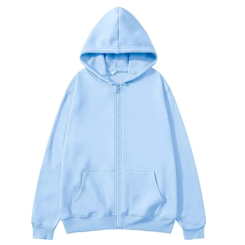 Men/Women Zipper Cardigan Hoodies Pure Color Casual Jacket Coats Fleece Spring Autumn Sweatshirts Sports Streetwear Men tops