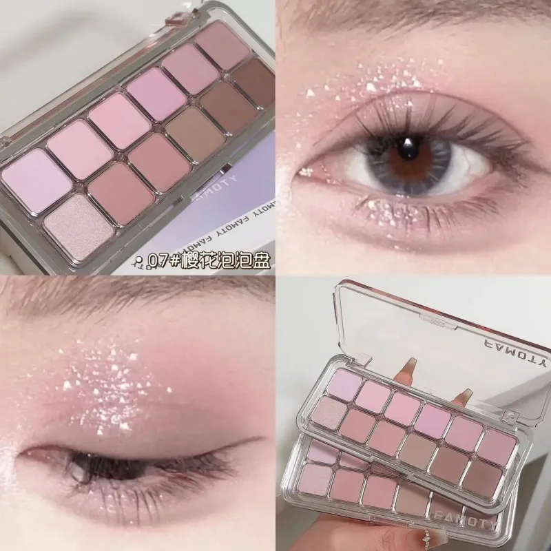 Palette de fards à paupières 12 couleurs à faible Saturation, tout mat, thé abricot, maquillage pour les yeux, maquillage quotidien de la terre, ombres à paupières longue durée
