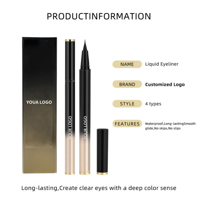 Vegan Ultra Fine Long-Lasting Black Eyeliner Pencils -Waterproof Sweatproof and Smudge-Proof Eye Liner Pen Private Label Makeup