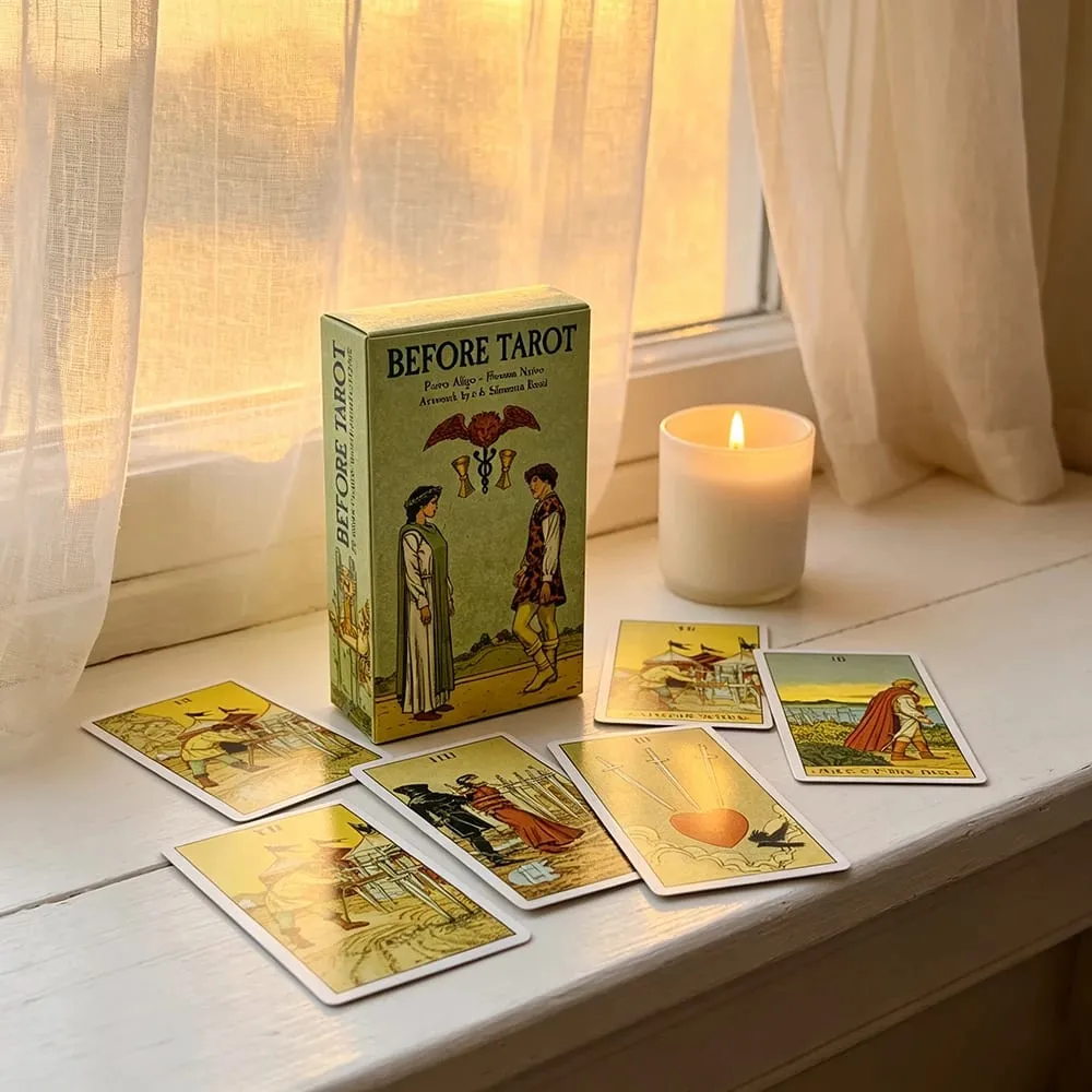 Before Tarot Deck 78 Tarot Cards English Visions Mysterious Divination Board Game Cards Game Spiritual Supplies for Tarot Lovers