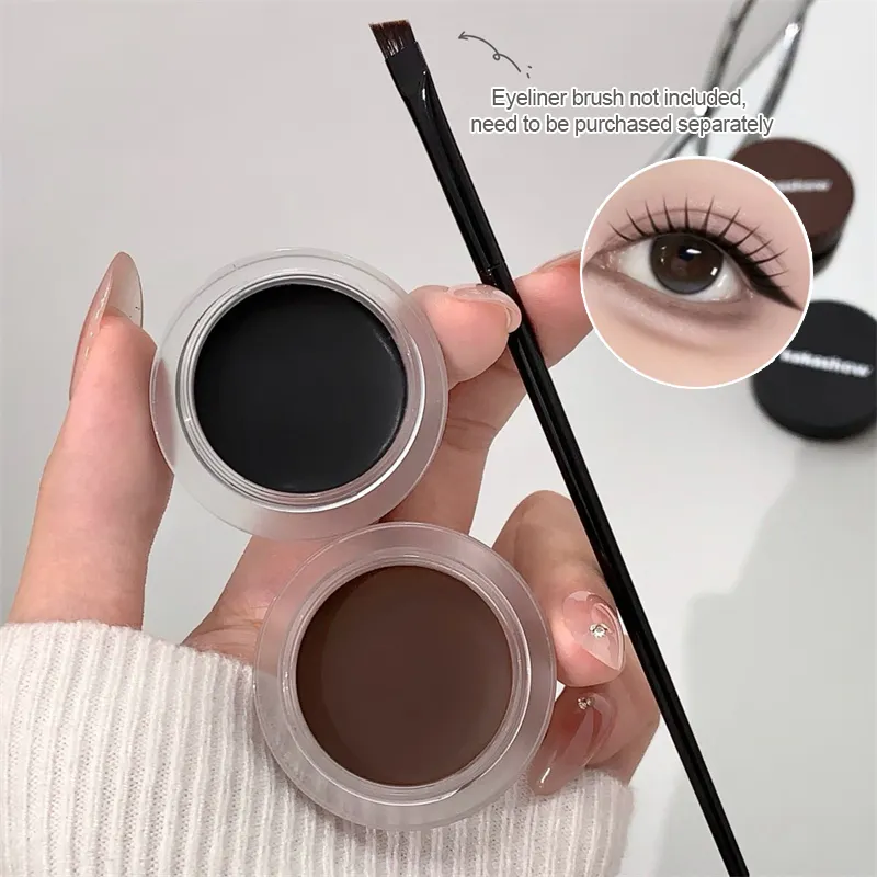 Matte Black Eyeliner Cream Waterproof Big Eyes Beauty Cosmetic Long Lasting Smooth Brown Eyeliner Gel Eyeshadow Eye Liner Makeup