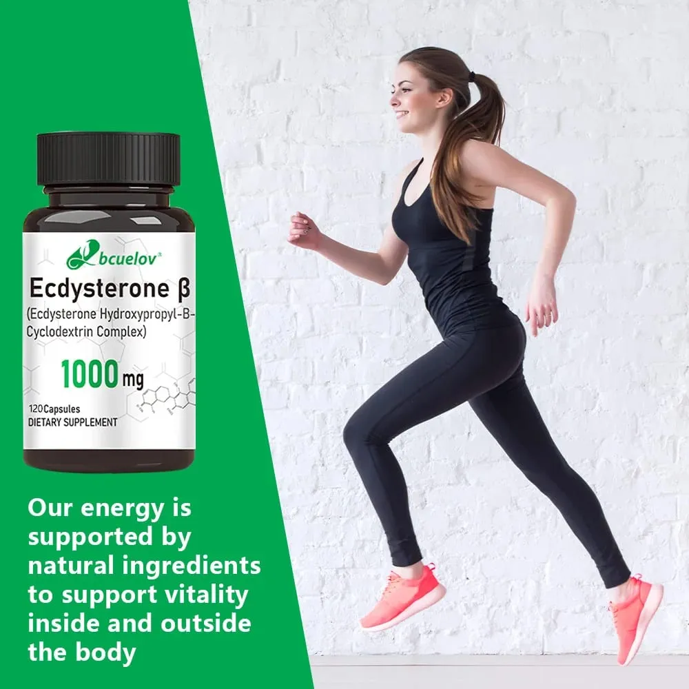 Ecdysterone Supplement 1000 mg - Enhanced Energy Levels Increased Muscle Strength 30/60/120 Capsules
