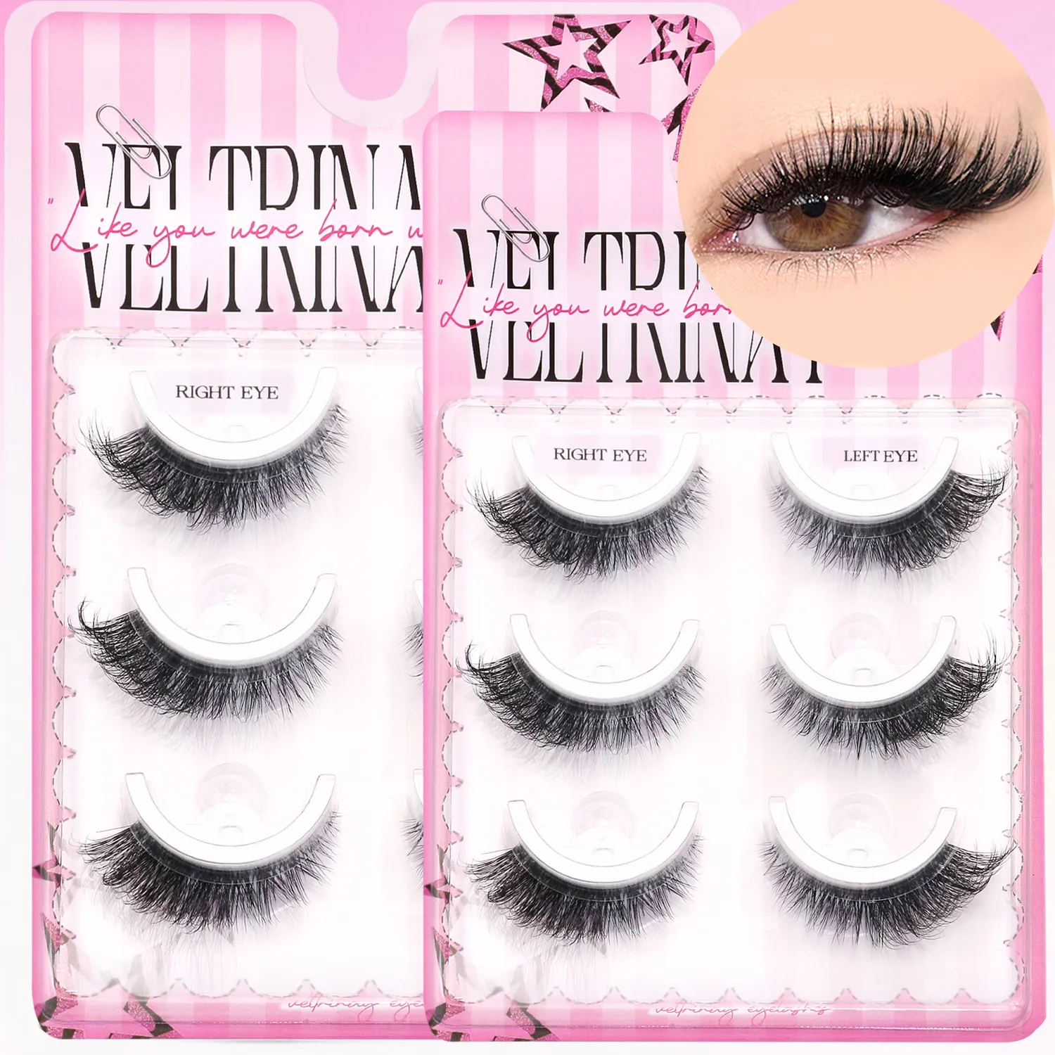 NO Glue Strips Lashes Natural Half Lashes Clear Band Short False Eyelashes Replaceable Eyelash Strips Eye Makeup