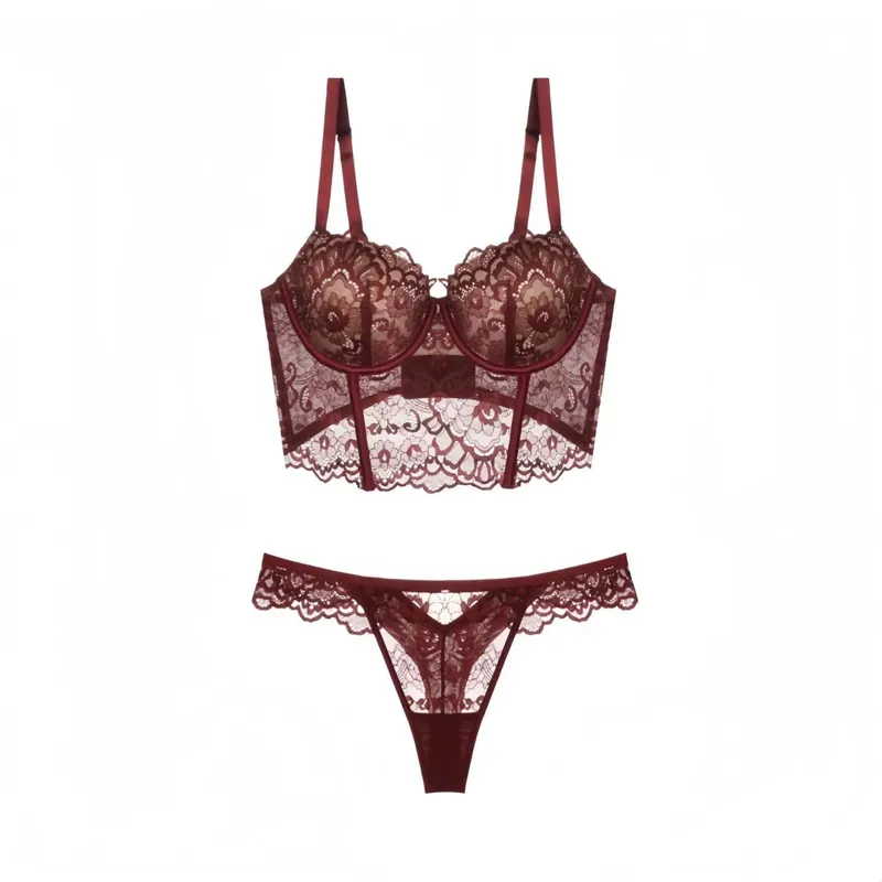 Sexy French Lace Fishbone Bra Soft Underwire 3/4 Cup Push Up Anti‑Sagging Breast Lingerie Side Fat Reduction Women Underwear — image 10
