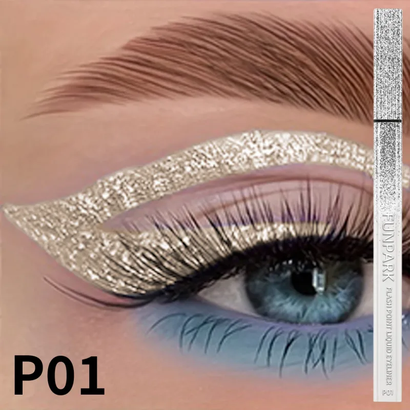 Crayon Eyeliner liquide à paillettes, imperméable, violet, rose, bleu, stylo pour les yeux, longue durée, séchage rapide, maquillage pour les yeux, 1 pièce