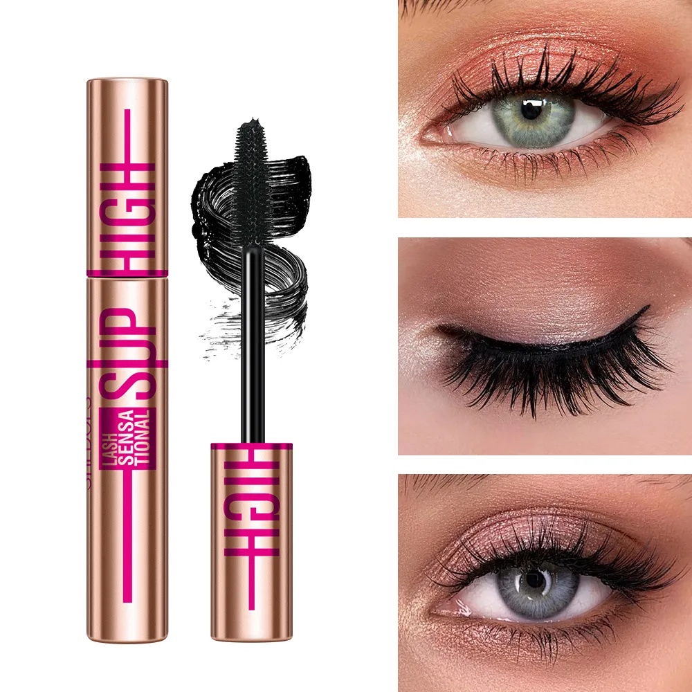 Super High 4D Waterproof Mascara - Volumizing Curling & Lengthening Formula Smudge-Proof Long-Lasting Black Mascara