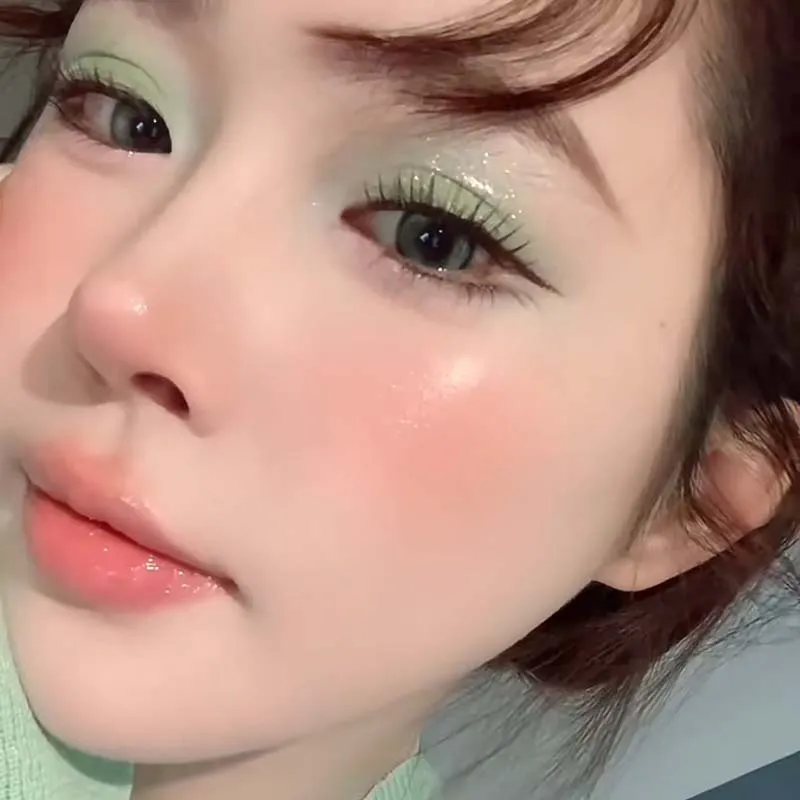 3-Color Glitter Eyeshadow Strip Palette Brightening Waterproof Gradient Mint-green Summer Lying Silkworm Eye Pigment Makeup