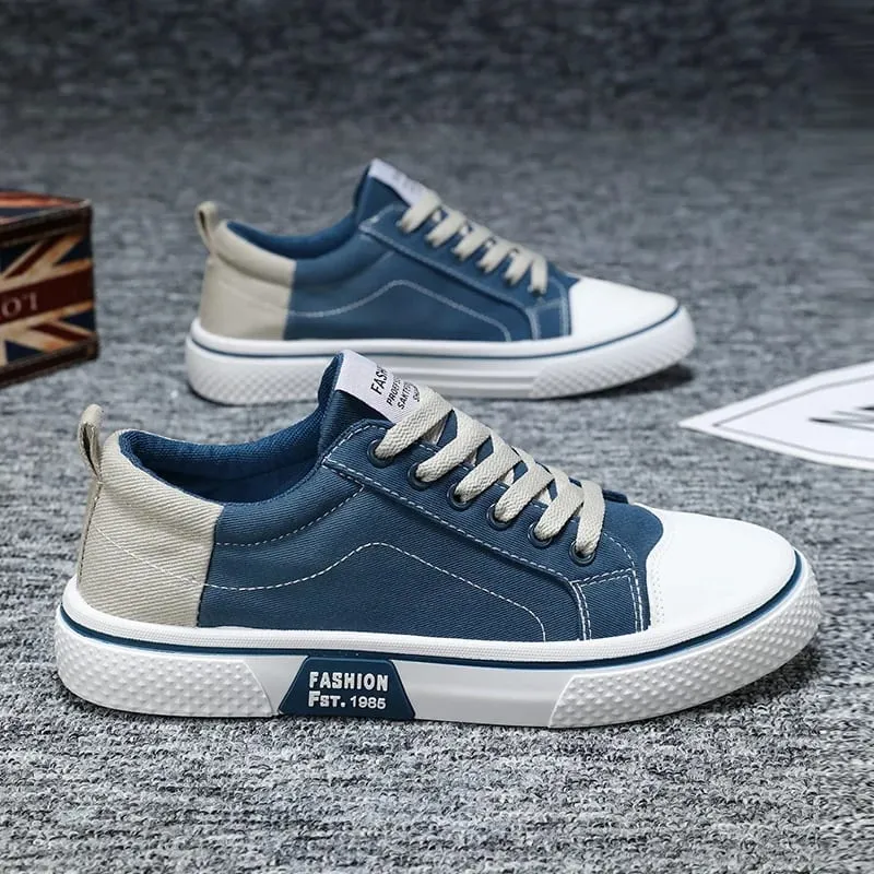 Men's Color-Blocked Canvas Shoes Breathable Low-Top Sneakers Versatile Casual Shoes Cool and Breathable Without Causing Foot Stuffiness Soft Sole Non-Slip and Wear-Resistant — image 4