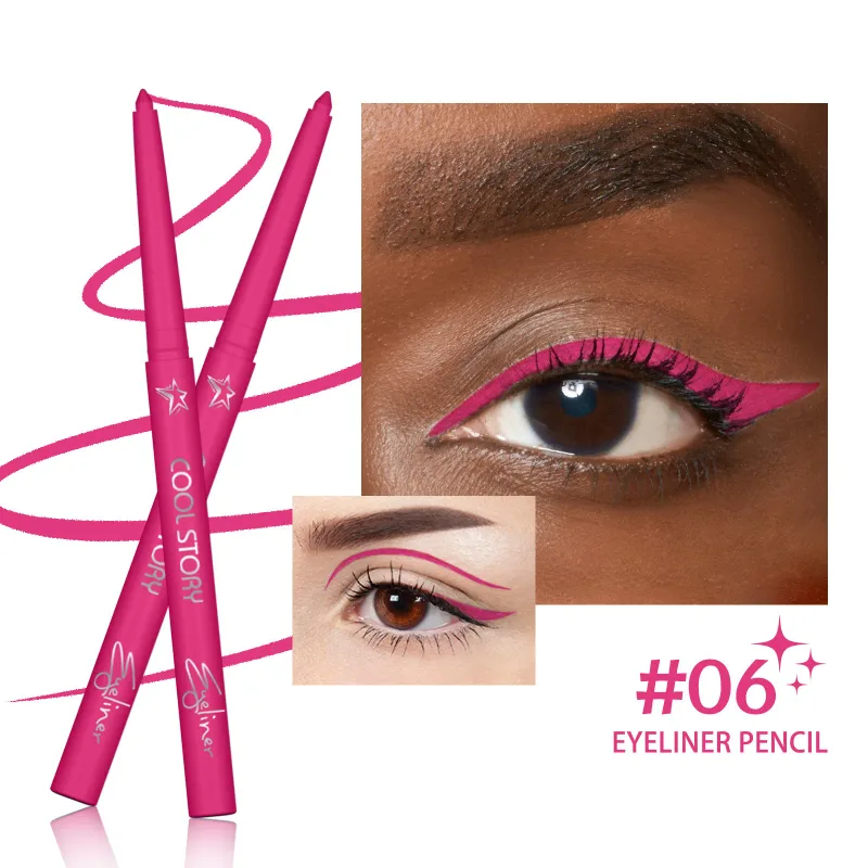 12-farbiger UV-fluoreszierender Eyeliner-Gelstift, wasserdicht, schnell trocknend, neonfarbener bunter Eyeliner, Weiß, Blau, Lila, Musik, Party, Augen-Make-up