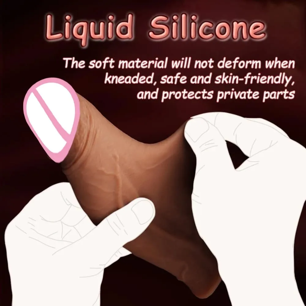 Penis Training Realistic Dual Density Silicone Penis Sleeve Cock Ring Extender Male Sex Toy Dildo Cock Sleeve for Erection