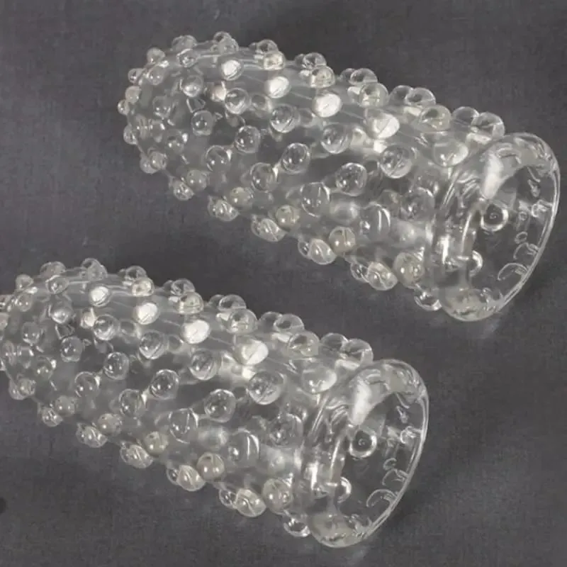 2 Pack TPE Finger Sleeve No Vibrators G Spot Orgasm Massage Clitoris Stimulator Masturbators Anal Sex Toy For Woman Men Beginner
