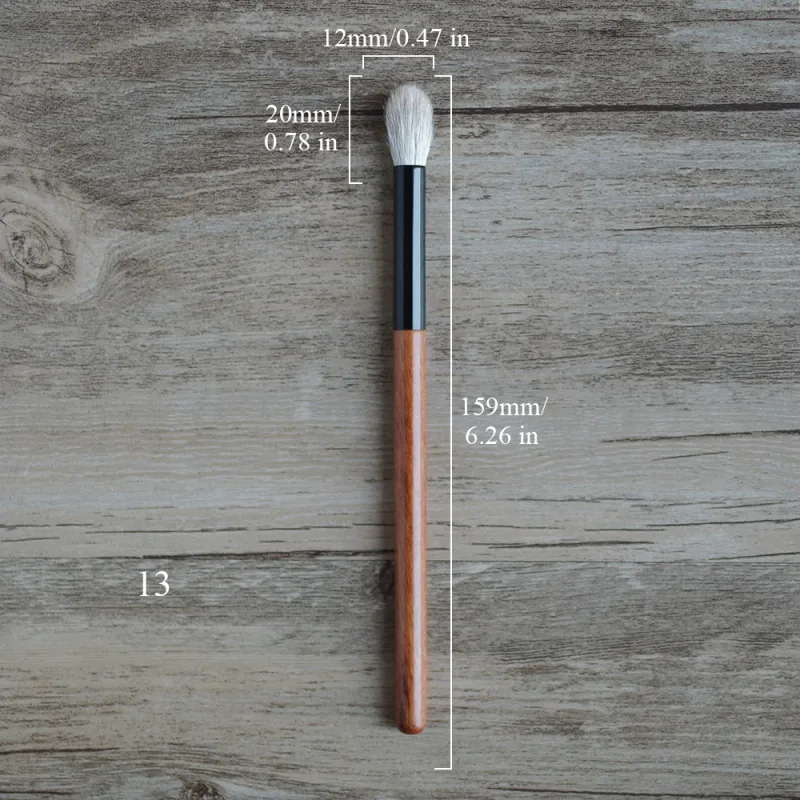 African Rosewood Handle Handmade Makeup Brushes 1pc Snow Fox Goat Hair Face Powder Blush Eye Shadow Brush Synthetic Makeup Brush