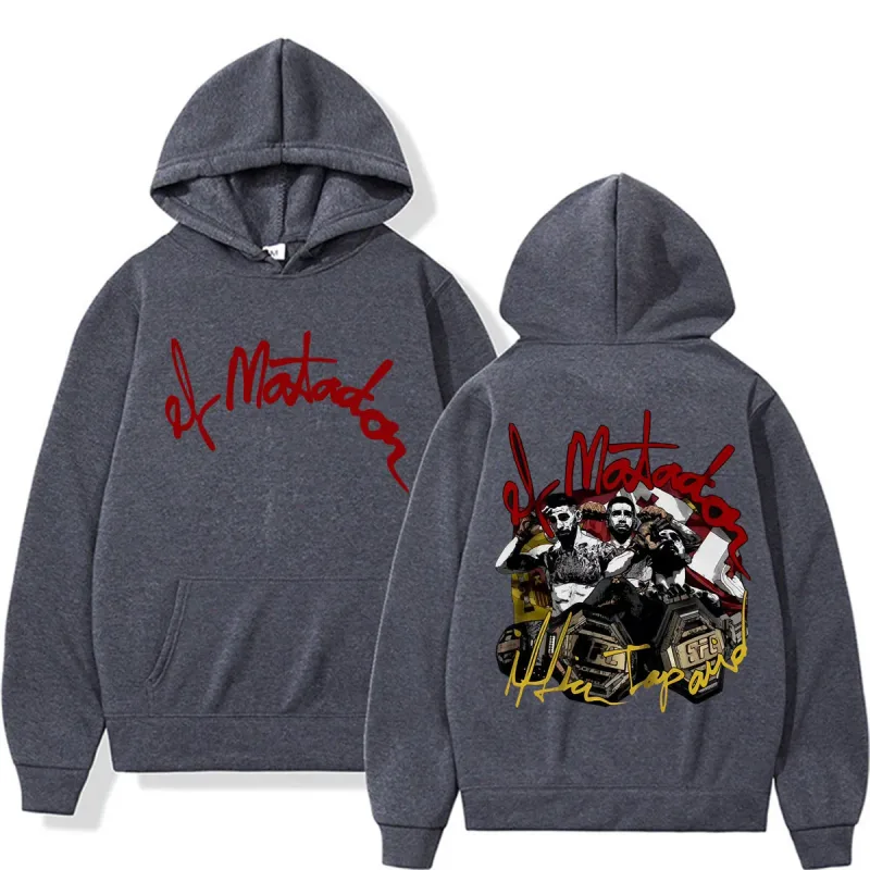 El Matador Ilia Topuria Violence Aesthetic Sweatshirts Men's Clothing Harajuku High Street Hooded Fleece Casual Oversized Hoodie