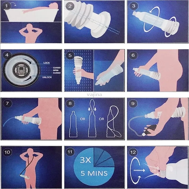 Hydrotherapy X20 X30 X40 Penis Pump Penis Enlargement Enhancer Water Spa Vacuum Pump For Men Penis Extender Sex Toys For Men