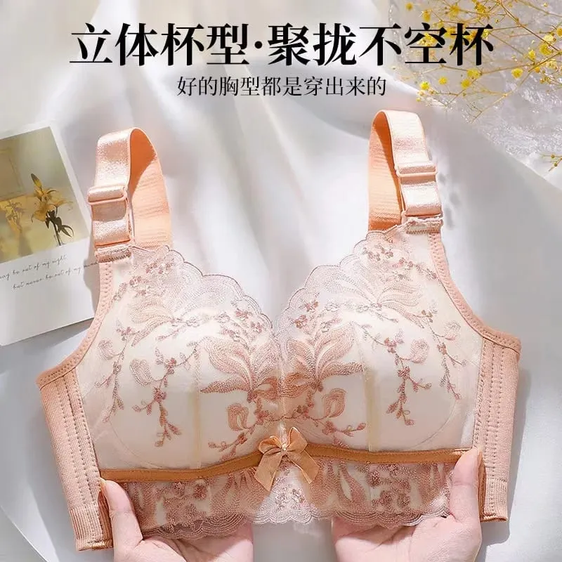 Soutien-gorge Sexy en dentelle, Push Up, doux, petit sein, Anti-affaissement, sous-vêtements pour femmes, Lingerie réglable