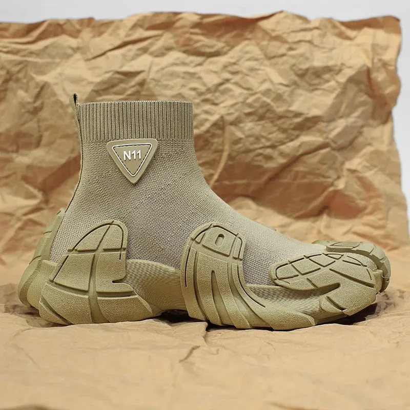 Outdoor Men Casual Boots Winter Designer Soft Sneakers Breathable Mens Socks Shoes Slip on Flat Lightweight Walking Sport Shoes