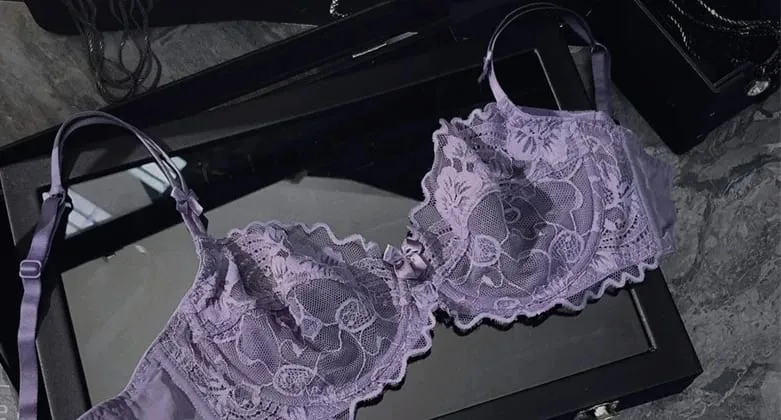 French Ultra Thin Sheer Lace Bra Set Underwire Perspective Beauty Back Large Bust Minimizer Side Shaping Anti Sag 32-38 Bra Set