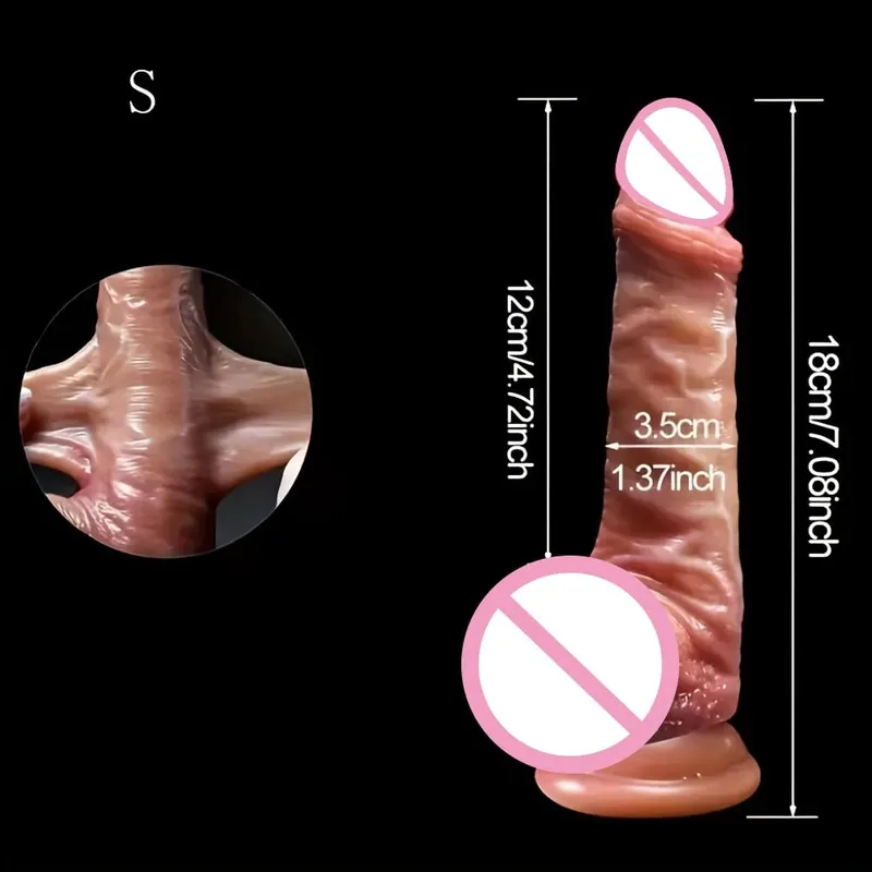 Realistic Sliding Foreskin Dildo for Women Testicles Penis Sexy Adult Strapon Dildos Masturbator Big Dick Anal Plug 18+ Sex Toys