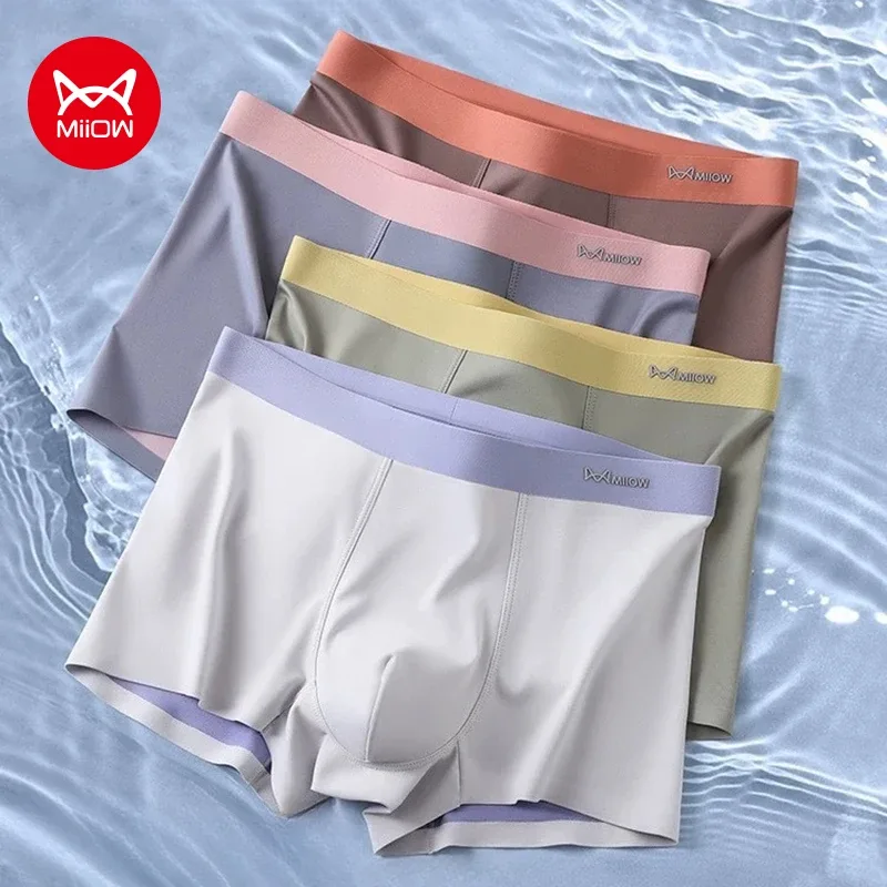 MiiOW Men Underwear Set 100S Modal Men's Boxershorts Silky Breathable Man Panties 5A Antibacterial Mens Boxer Briefs Underpants — image 2