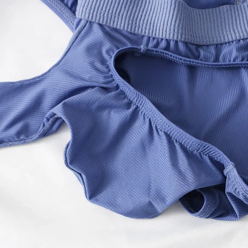 Slips d'été en soie glacée pour hommes, transparents, sans couture, à séchage rapide, culottes respirantes, sous-vêtements Ultra-fins