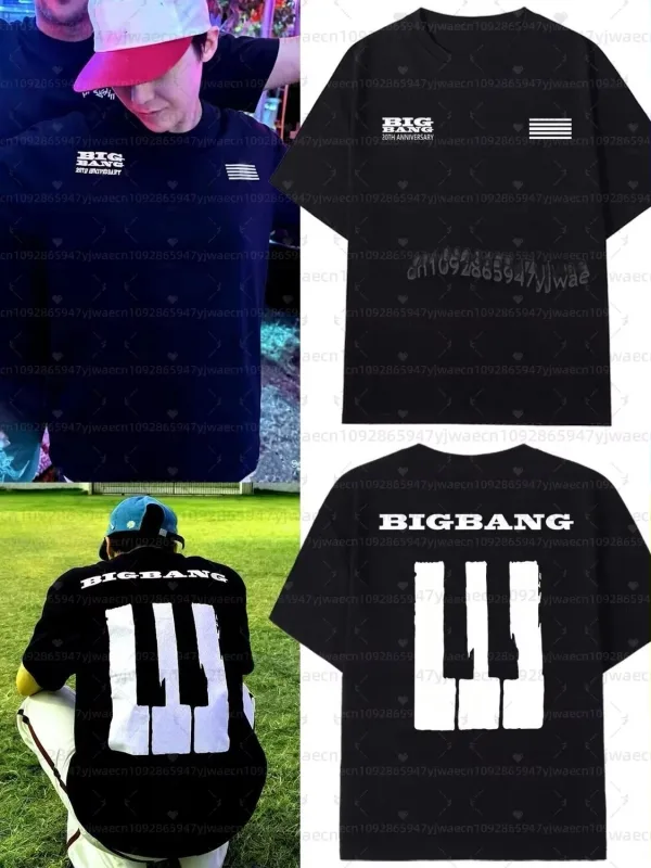 Bigbang 20-årsjubileumskonsert T-shirt G-Dragon fans Kortärmad unisex kvinnor Andas svettabsorberande t-shirt herrhuvtröjor