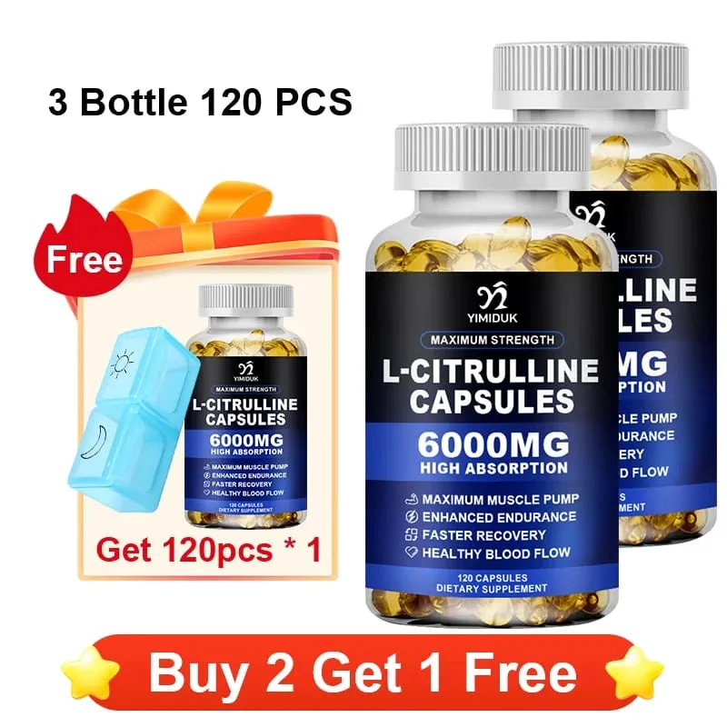 Premium L-Citrulline Capsules with High-potency Citrulline Gelatin Support Vessel Health Boost Workout Hasten Muscle Repair