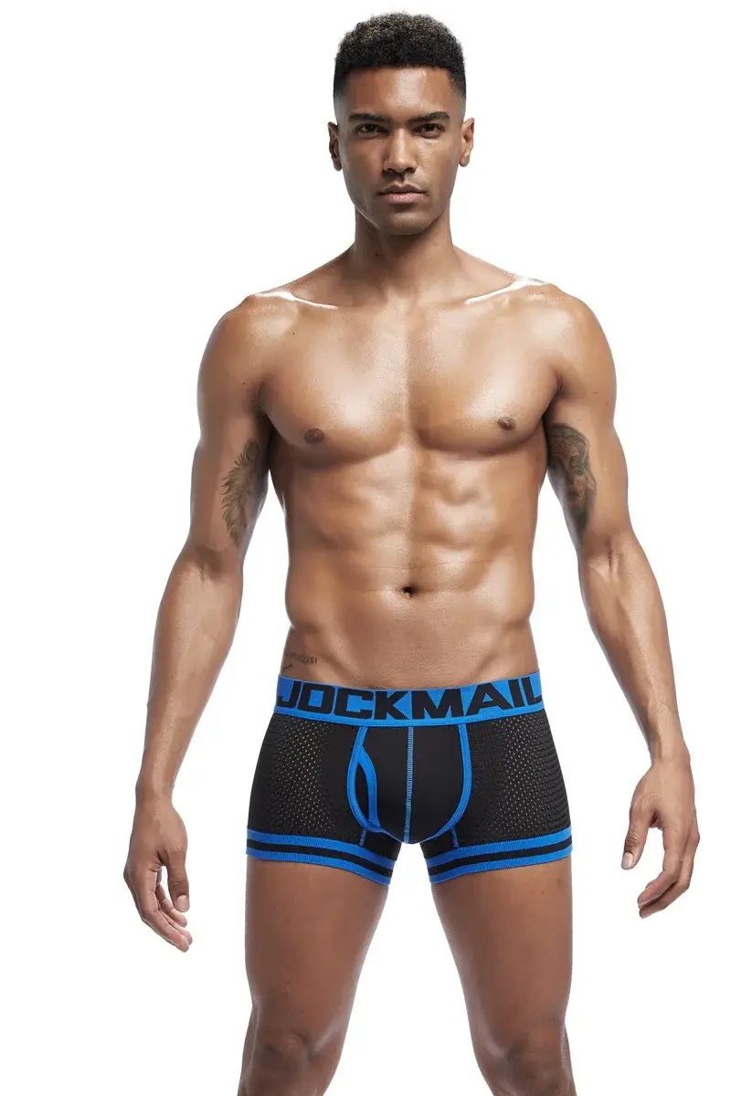 Jockmail Nam Boxer Lưới Quần Lót Thoáng Khí Mềm Mại Thoải Mái Thoải Mái Quần Short Thể Thao Trưởng Thành Người Quần Lót Quần Áo Quần Lót