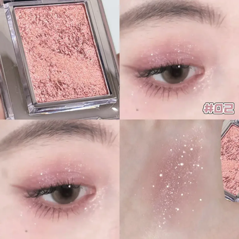 Monochrome Blue Metallic Eyeshadow Diamond Glitter Green Eye Shadow Highlighter Palette Sparkling Pearlescent Purple Eyes Makeup