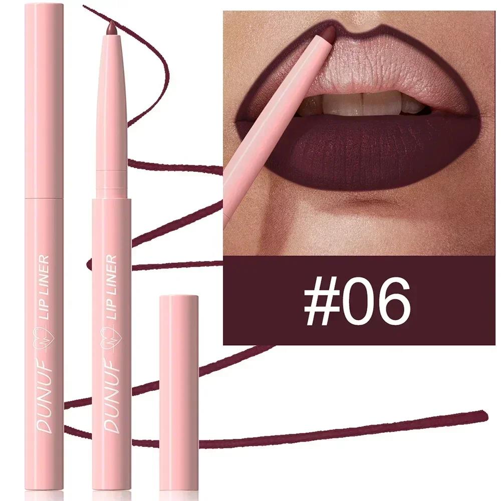 1Pc 테이퍼 펜촉 립 라이너 펜슬 매트 플럼핑 립 스테인 라스팅 방수 파인 립스틱 슬림 립 아웃라인 컨투어 메이크업 핑크