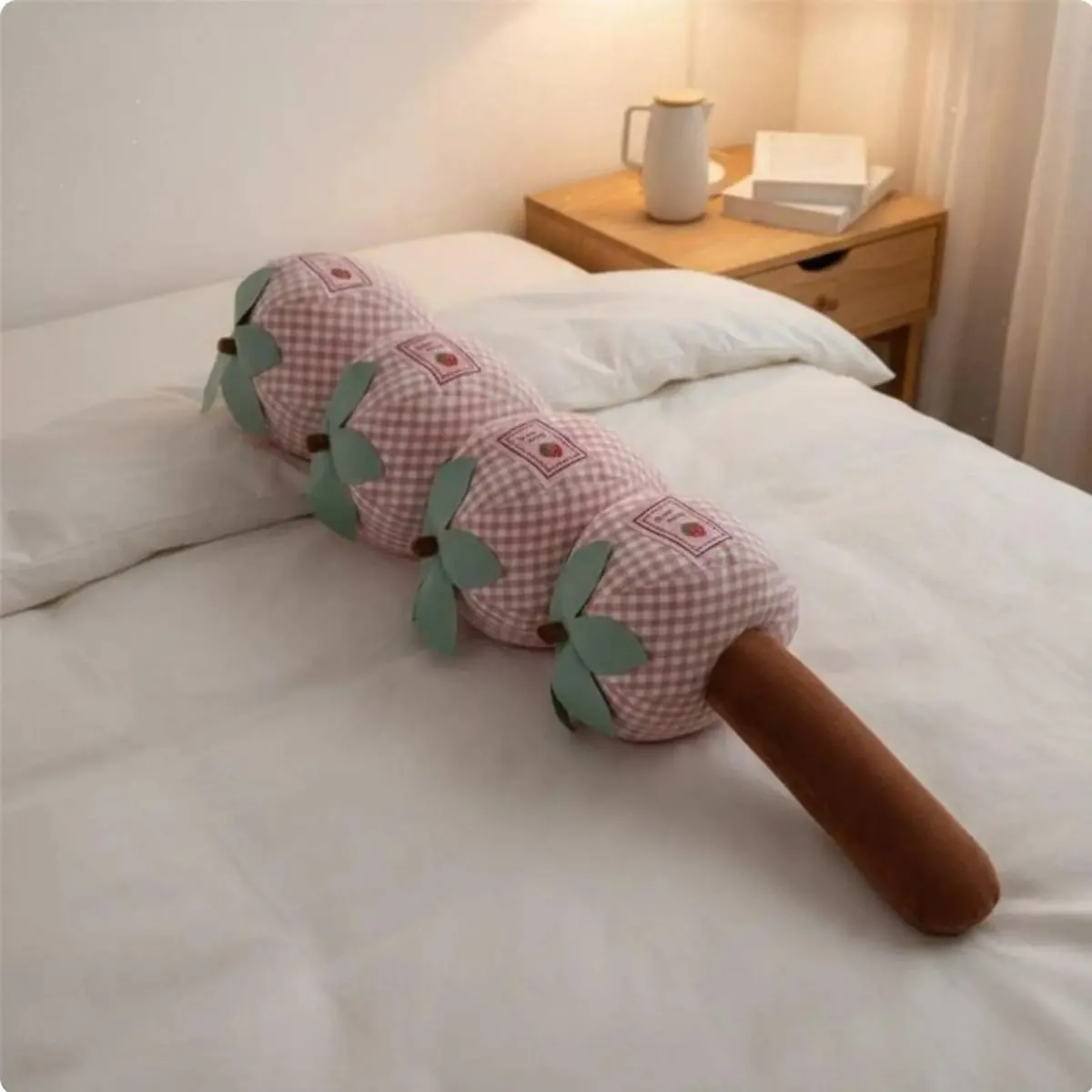 Soft Cute Pillow Long Body Pillow with Detachable Fruit Sections for Lounge Bed Rest Comfort